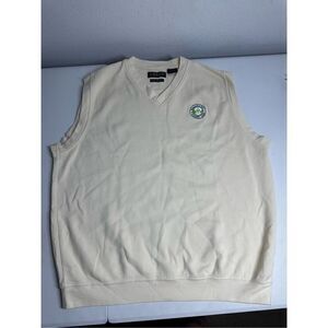 Ahead Pima Cotton Men’s Golf Vest Ivory Size XL Embroidered Logo
